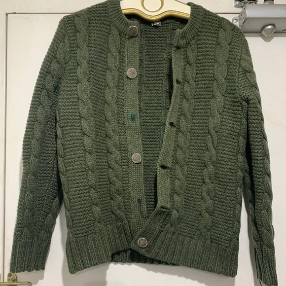 VINTAGE HEAVYWEIGHT CABLE KNIT SWEATER CARDIGANS SIZE M - Picture 5 of 12
